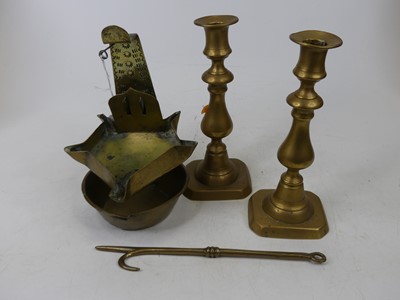 Lot 63 - An 18th century copper cruise lamp, height...