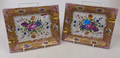 Lot 66 - A pair of gilt floral decorated porcelain...