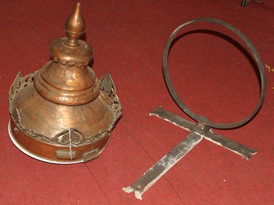 Lot 109 - An early 20th century copper lantern, height...