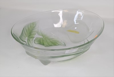 Lot 137 - A French Art Nouveau glass bowl decorated with...