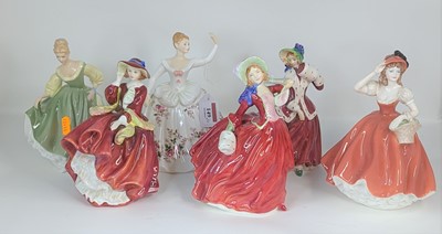 Lot 149 - A collection of six Royal Doulton and Coalport...