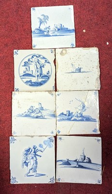 Lot 199 - A collection of 18th century Delft blue &...