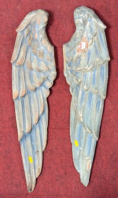 Lot 202 - A pair of carved pine and polychrome painted...