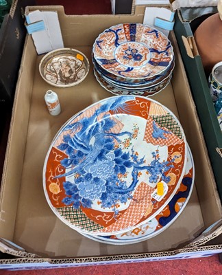 Lot 210 - A collection of mixed Japanese ceramics, to...