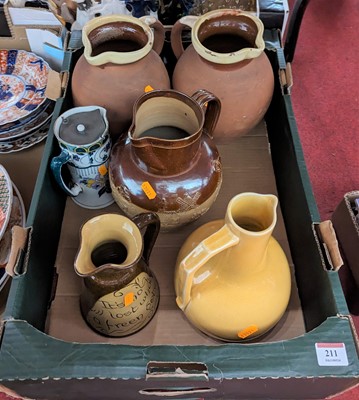 Lot 211 - A collection of mixed jugs, to include a...