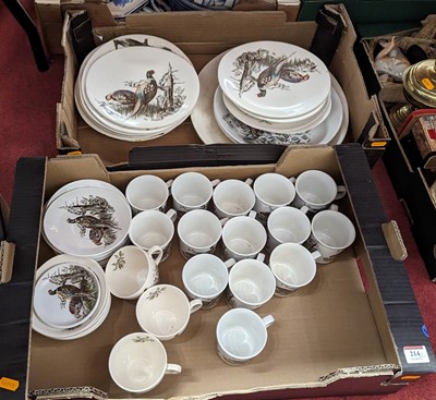 Lot 214 - A Johnson Bros Game Birds pattern part coffee...