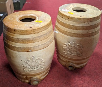 Lot 229 - Two Doulton and Watts stoneware spirit barrels,...