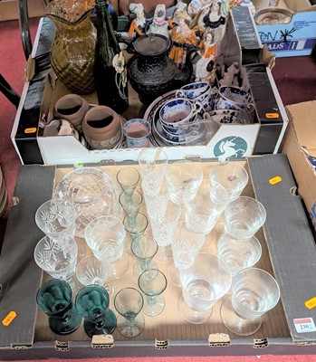 Lot 230 - Two boxes of mixed glassware and ceramics to...