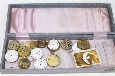 Lot 251 - A collection of antique pocket watch parts,...