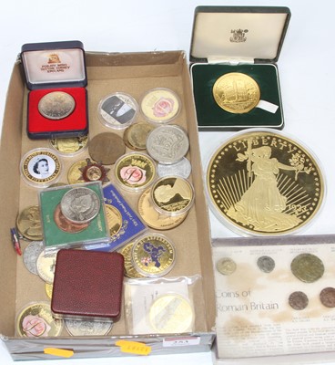 Lot 253 - A collection of coins & medallions to include...