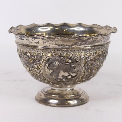 Lot 308 - A Victorian pierced silver bowl, repousse...