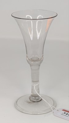 Lot 344 - An 18th century wine glass having a trumpet...