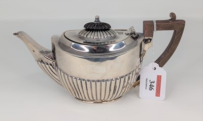 Lot 346 - A George V silver bachelor's teapot, of half...