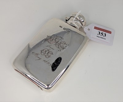 Lot 353 - A late Victorian silver pocket hip flask,...