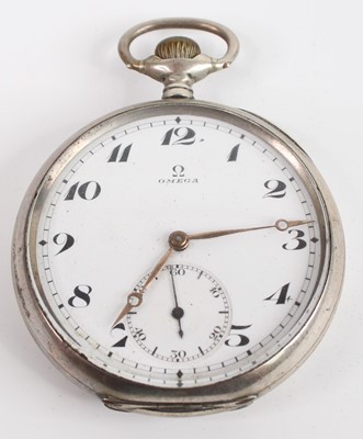 Lot 386 - A gent's Omega 800 silver cased open faced...