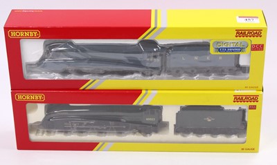 Lot 457 - Two Hornby Railroad A4 4-6-2 locos & tenders...