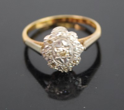 Lot 409 - An Art Deco 18ct gold and platinum diamond...