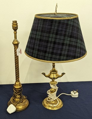 Lot 208 - A Laura Ashley brass table lamp, h.54cm;...