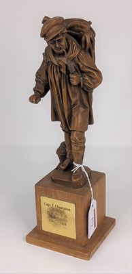 Lot 171 - A carved wood figure of a man, titled Captain...