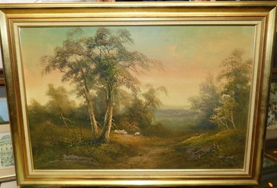 Lot 1007 - R Danford - extensive landscape scene, oil on...