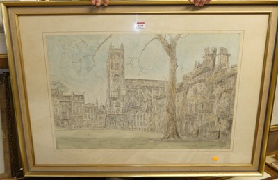 Lot 1018 - A Turner - Deans Yard and Westminster Abbey,...