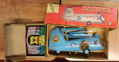 Lot 1510 - A Marx Toys mechanical helicopter, with...