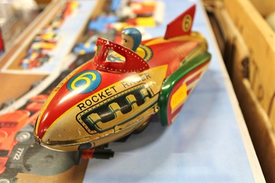 Lot 1600 - A tin plate friction drive Rocket Racer,...