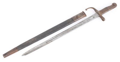 Lot 3237 - A Turkish M1890 bayonet, the 46cm blade...