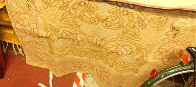 Lot 1123 - A Continental embroidered beige ground woollen...