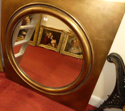 Lot 1187 - A contemporary gilt framed circular bevelled...