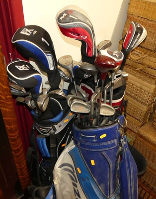 Lot 1192 - Three sets of various golf clubs, each with bags