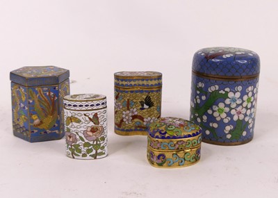 Lot 444 - A Chinese cloisonne enamelled hexagonal jar...