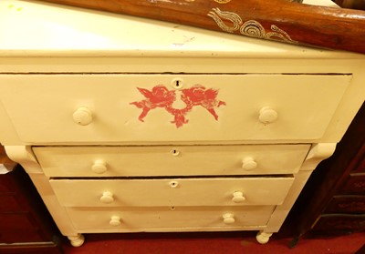 Lot 1210 - A Victorian and later white painted chest of...