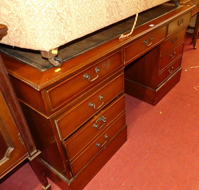 Lot 1219 - A contemporary mahogany and gilt tooled tan...