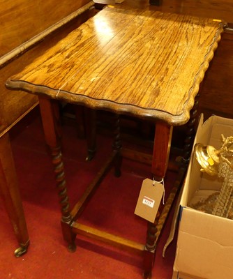 Lot 1223 - An early 20th century piecrust oak barleytwist...