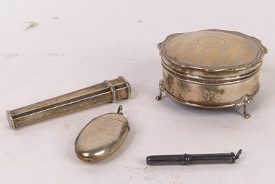 Lot 465 - A George V silver clad table top jewellery box...