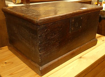 Lot 1238 - An 18th century oak hinge topped Bible box,...