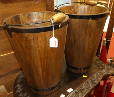 Lot 1242 - A pair of contemporary stained hardwood and...