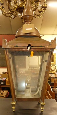 Lot 1253 - A converted copper lantern