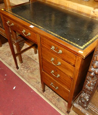 Lot 1298 - An Edwardian mahogany and gilt-tooled black...