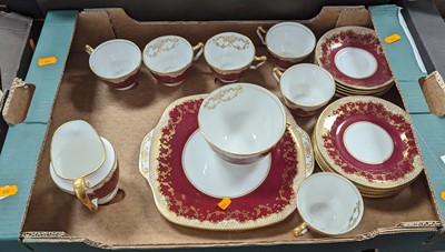 Lot 481 - A Crown Staffordshire red & gilt decorated...