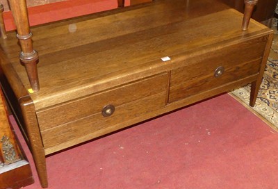 Lot 1303 - A contemporary elm two drawer rectangular low...