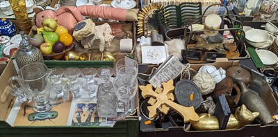 Lot 492 - Four boxes of miscellaneous items to include...