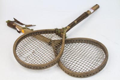 Lot 536 - A pair of early 20th century tennis racquets,...