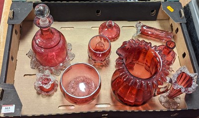 Lot 72 - A collection of Victorian and later cranberry...