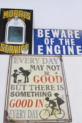 Lot 558 - An enamel on metal Morris Service advertising...