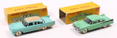 Lot 1522 - Dinky Toys Boxed Saloon group, 2 examples to...