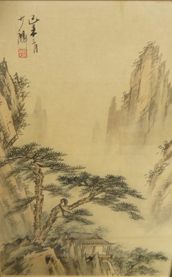 Lot 1062 - A matched set of four Chinese landscape...