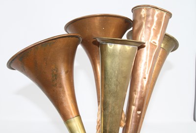 Lot 578 - A copper hunting horn, length 119cm, together...