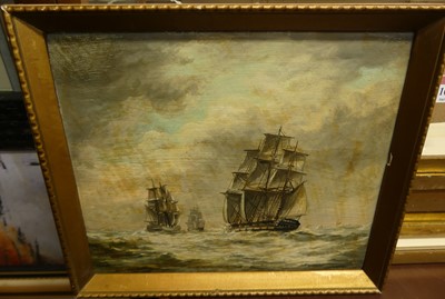 Lot 1096 - Attributed to Max Parsons - Tall ships heading...